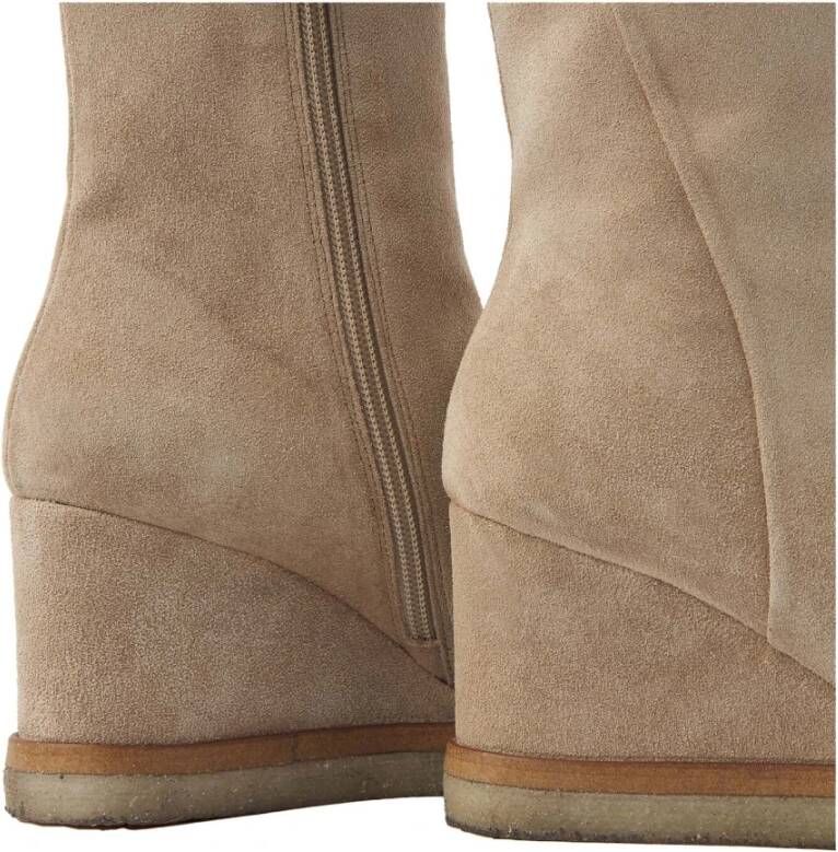 Via Vai Beige Sleehak Enkellaarsjes Aura Miley Beige Dames