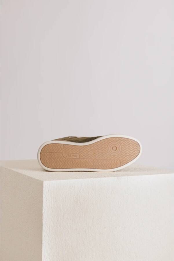 Via Vai Gaatjes Sneaker met Metallic Details Green Dames