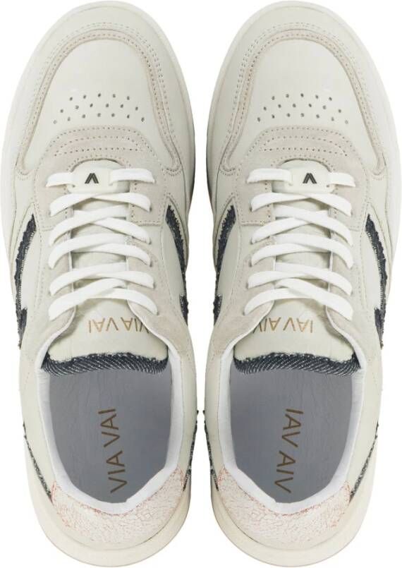Via Vai Gebroken Witte Sneakers Beige Dames