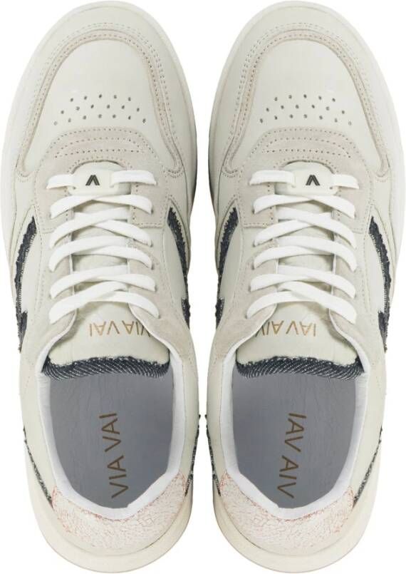 Via Vai Gebroken Witte Sneakers Beige Dames