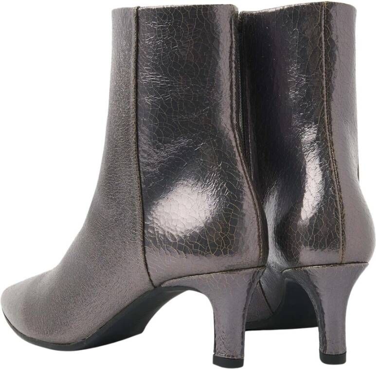 Via Vai Noah Lou Metallic Enkellaarsjes Grijs Dames