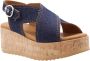 VIA VAI Sissel Capri | denim sandalen sleehak Blauw Textiel Sandalen met hak Dames - Thumbnail 6