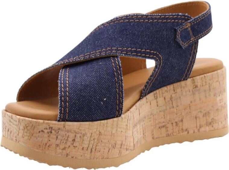 Via Vai Zwaan Wedges Verhoog Je Stijl Blue Dames