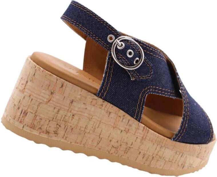 Via Vai Zwaan Wedges Verhoog Je Stijl Blue Dames