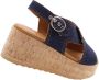 VIA VAI Sissel Capri | denim sandalen sleehak Blauw Textiel Sandalen met hak Dames - Thumbnail 11