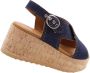 VIA VAI Sissel Capri | denim sandalen sleehak Blauw Textiel Sandalen met hak Dames - Thumbnail 7