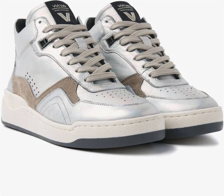 Via Vai Sneakers met metallic accenten Grijs Dames