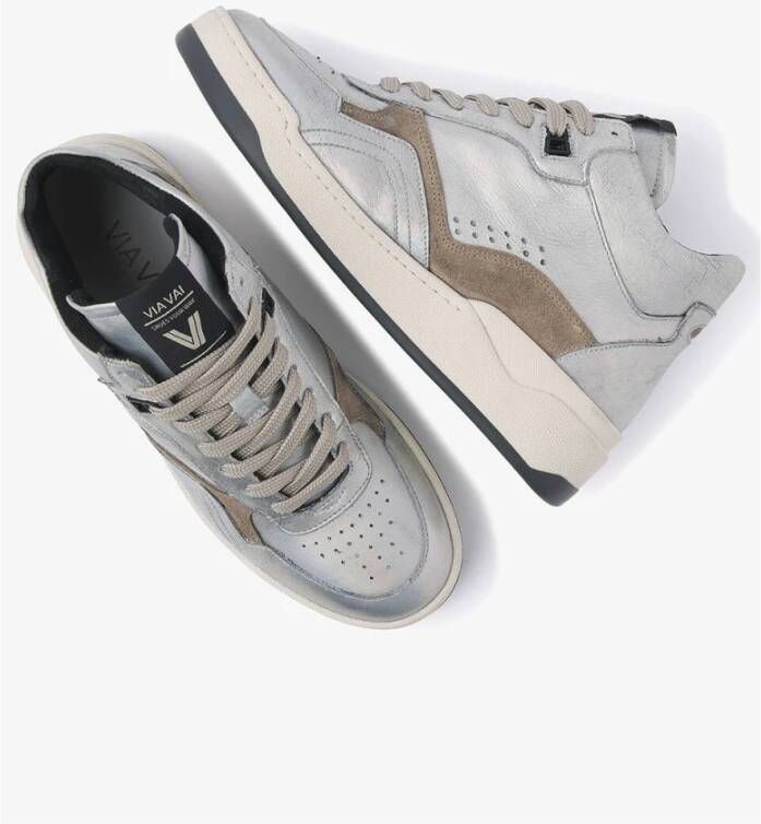 Via Vai Sneakers met metallic accenten Grijs Dames