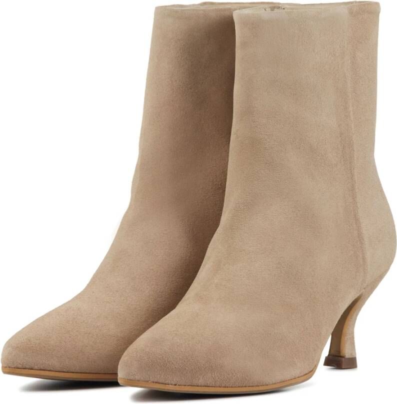 Via Vai Suede Enkellaarsjes Zand Beige Dames