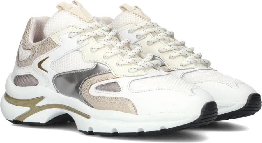 Via Vai Witte Leren Sneakers Vesper Due Multicolor Dames