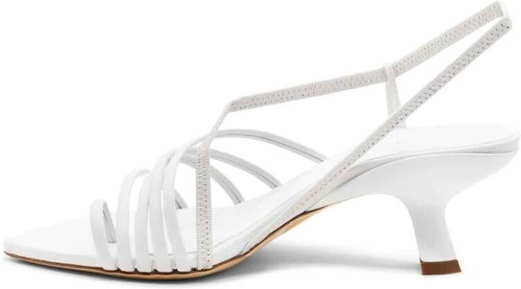 Vic Matié Asymmetrische witte leren sandalen White Dames