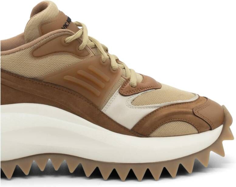 Vic Matié D22 Running Veterschoen tan bruin in nubuck leer mesh en suède