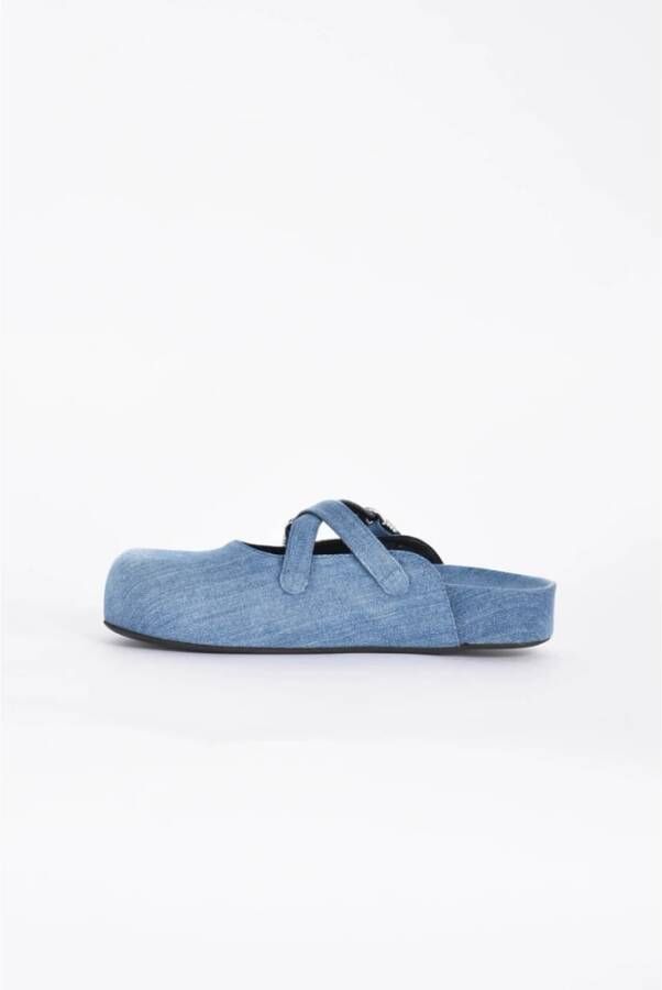 Vic Matié Denim Clog Sandalen met Gekruiste Bandjes