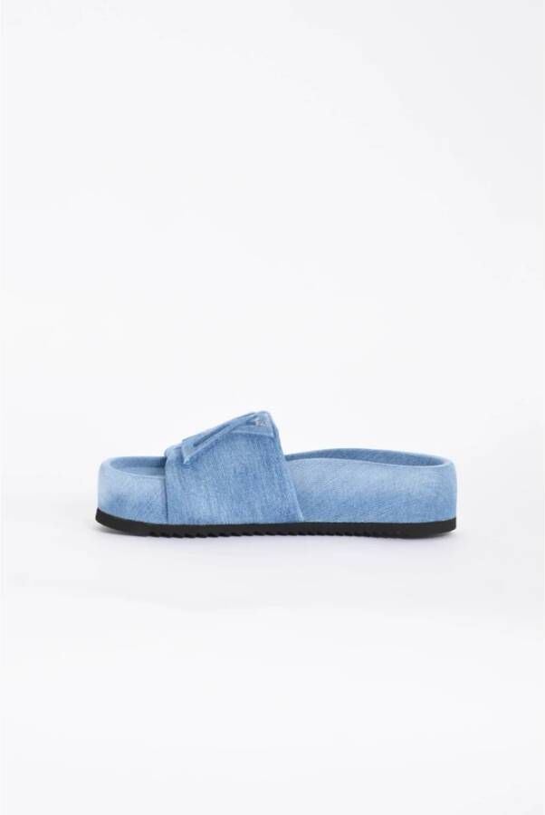 Vic Matié Denim Sandalen met Lage Hak en Monogram