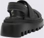 Vic Matié Zwarte rubberen platformsandalen Black Dames - Thumbnail 2