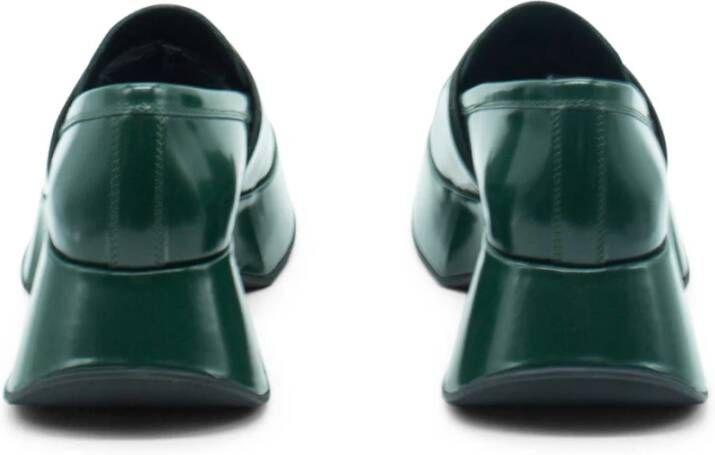 Vic Matié Geborsteld Kalfsleer Donkergroene Mocassin Green Dames