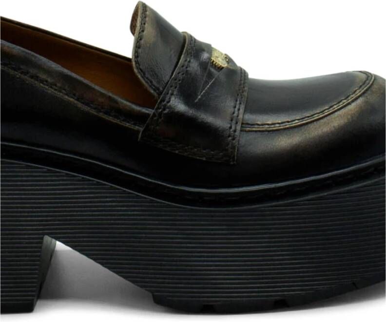 Vic Matié Pennyloafer Stripy in Donkerbruin Brown Dames