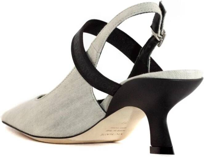 Vic Matié Grijze Denim Slingback Sandalen