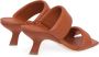 Vic Matié Rode Leren Mid-Hak Casual Sandalen Red Dames - Thumbnail 6