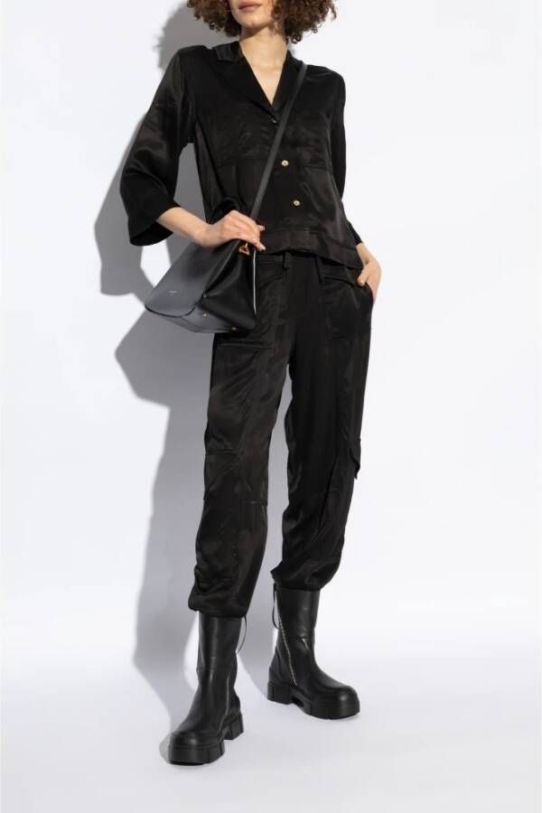 Vic Matié Leren platform enkellaarzen Black Dames
