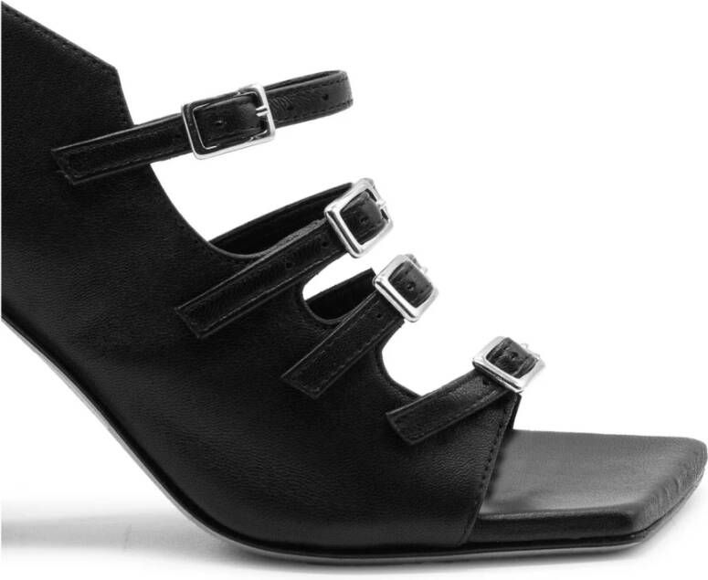 Vic Matié Ming Open Sandal Buckles Zwart