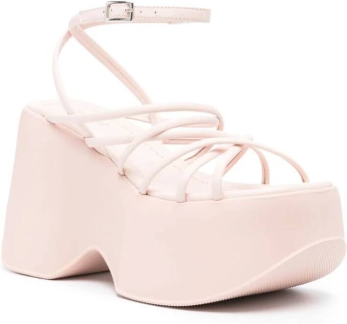 Vic Matié Roze Leren Kruisband Sandalen Pink Dames