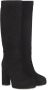 Vic Matié Suède Plateau Laarzen Vierkante Neus Slip-On Black Dames - Thumbnail 2