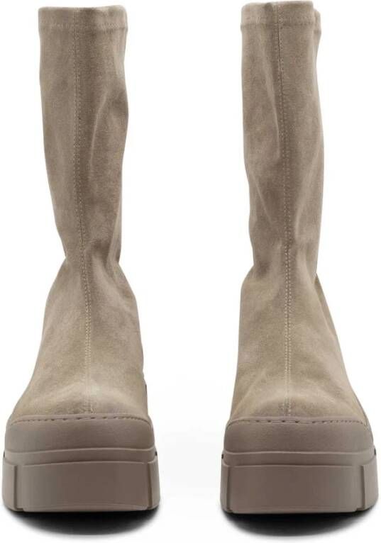 Vic Matié Taupe Suède Enkellaars Beige Dames