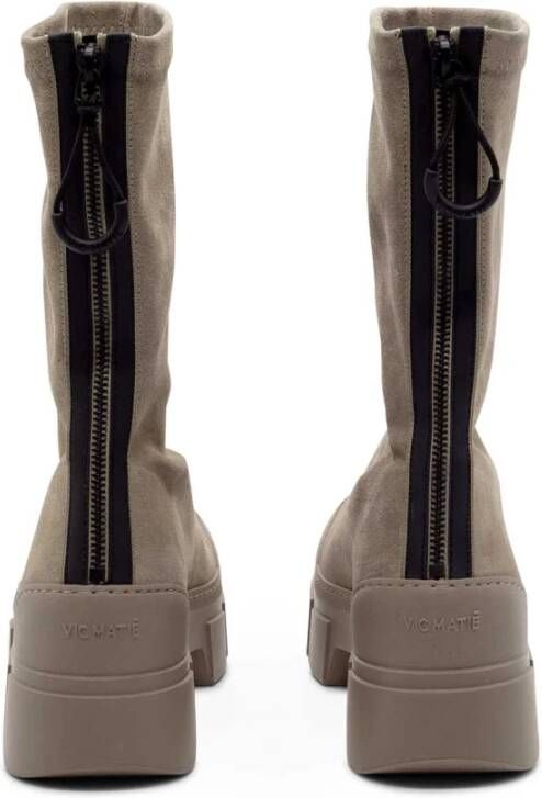 Vic Matié Taupe Suède Enkellaars Beige Dames