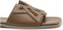 Vic Matié Vierkante Open Slipper Leer met Monogram - Thumbnail 2