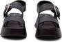 Vic Matié Zwarte leren sandalen met zachte banden Black Dames - Thumbnail 5