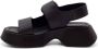 Vic Matié Zwarte leren sandalen met zachte banden Black Dames - Thumbnail 7