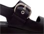 Vic Matié Zwarte leren sandalen met zachte banden Black Dames - Thumbnail 8