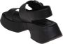 Vic Matié Zwarte leren sandalen met zachte banden Black Dames - Thumbnail 3