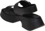 Vic Matié Zwarte Leren Sleehak Sandalen Black Dames - Thumbnail 3