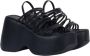 Vic Matié Zwarte sleehak sandalen met bandjes Black Dames - Thumbnail 3