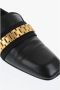 Victoria Beckham Zwarte leren loafers met gouden detail - Thumbnail 2