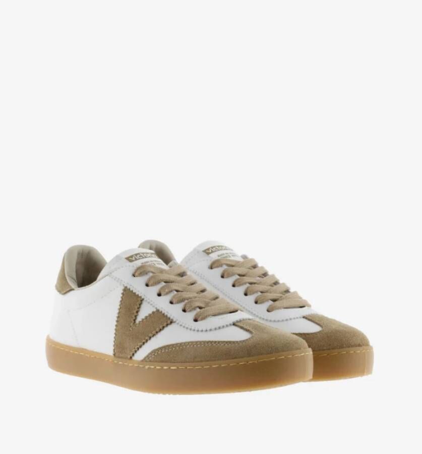 Victoria Beige Sneakers met Beige Lederen Details