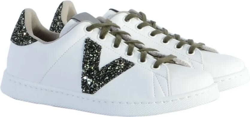 Victoria Dames sportschoenen tenis efecto piel Wit Dames