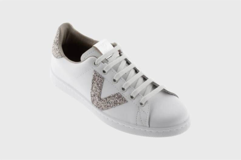 Victoria Leren sportschoenen tennis glitter Beige Dames