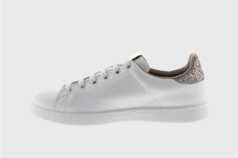 Victoria Leren sportschoenen tennis glitter Beige Dames