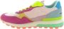 Victoria Sneakers Luna Nylon Multicolor Rosa Split Leather - Thumbnail 14