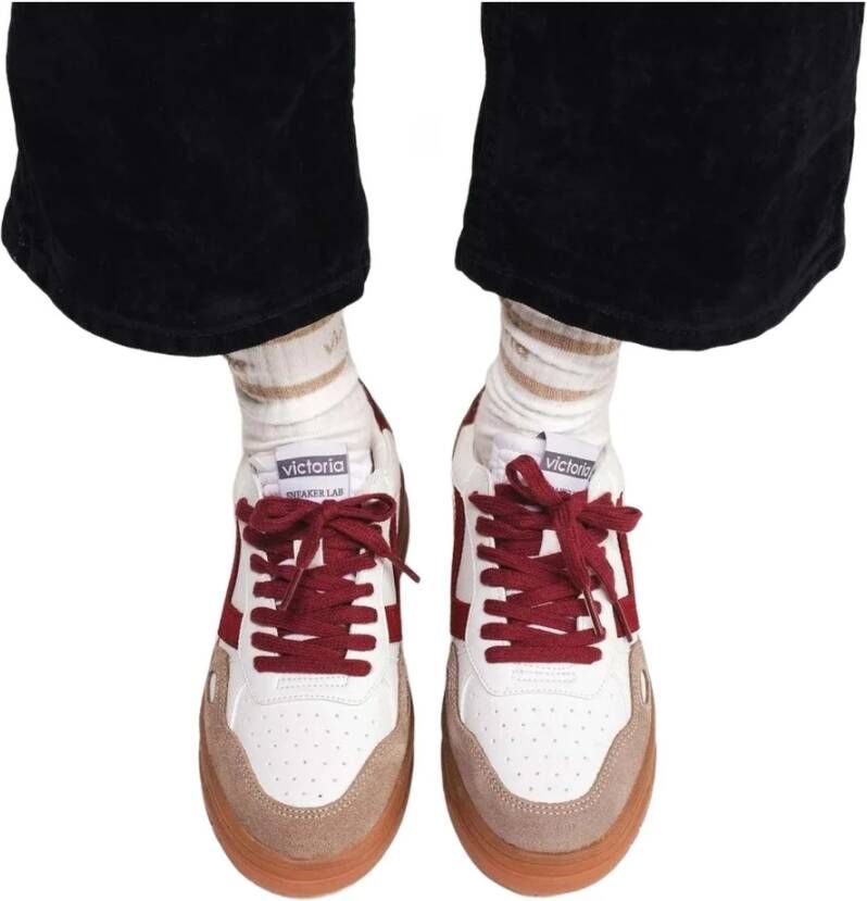 Victoria Seúl Effect Leder & Suède Sneakers Red Dames