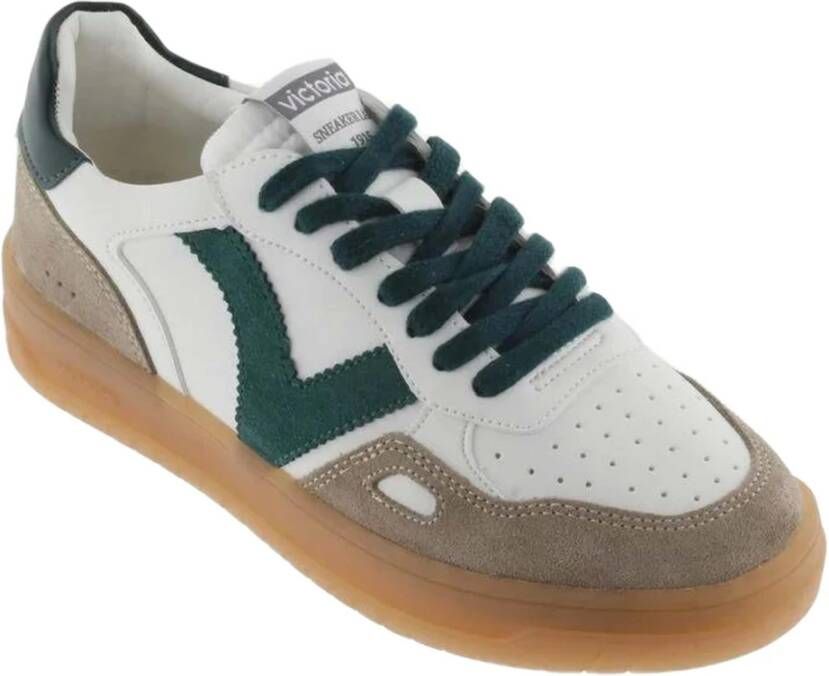 Victoria Seúl Effect Leder & Suède Sneakers Green Heren