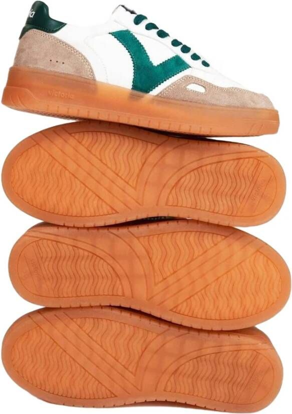 Victoria Seúl Effect Leder & Suède Sneakers Green Heren