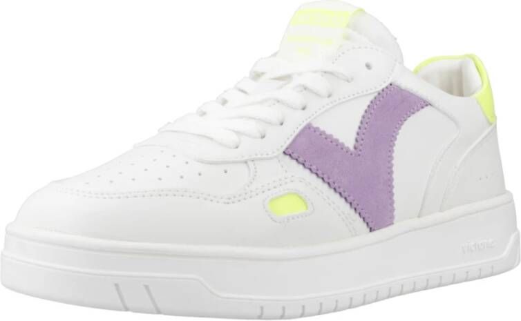 Victoria Neon Leren Sneakers White Dames