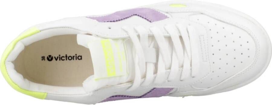 Victoria Neon Leren Sneakers White Dames