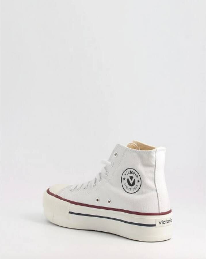 Victoria Witte Dames Platform Sneakers met Veters Wit Dames