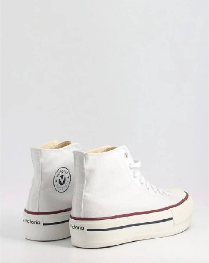 Victoria Witte Dames Platform Sneakers met Veters Wit Dames