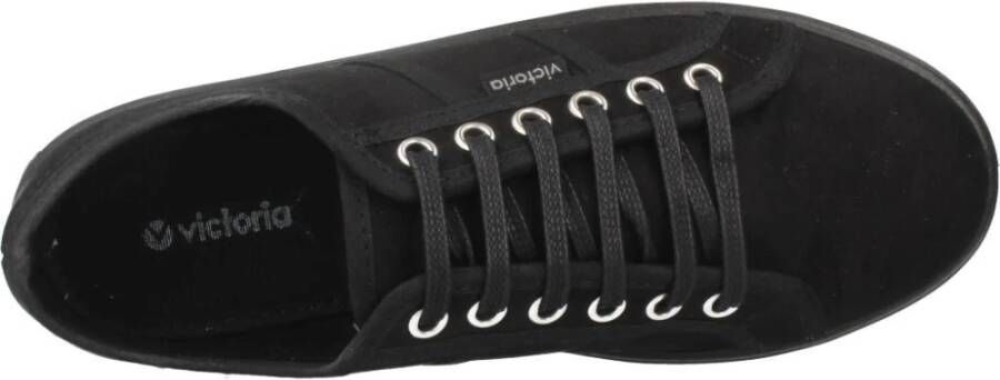 Victoria Zwarte Canvas Platform Sneakers